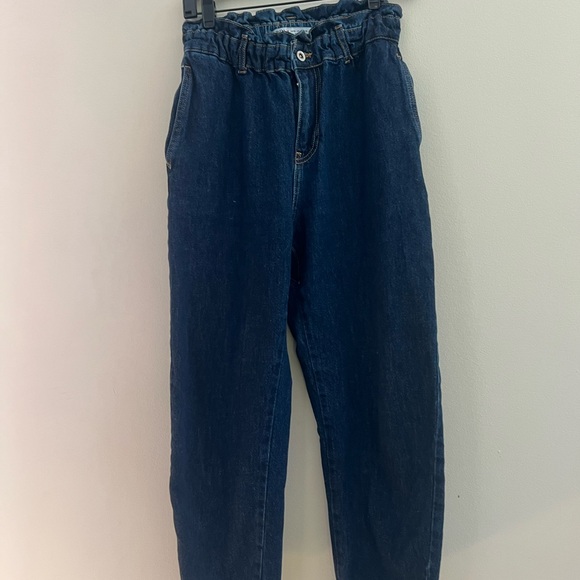 Zara Women's Blue high waisted paperbag Jeans - Picture 5 of 12